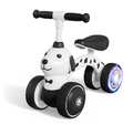 Baby Balance Bike with LED Light-Up Wheels - 4-Wheel Toddler Walking Toy Bicycle, Cute Dalmatian Dog No-Pedal Infant Glider for 1-3 Years Old Boys & Girls Birthday Gift